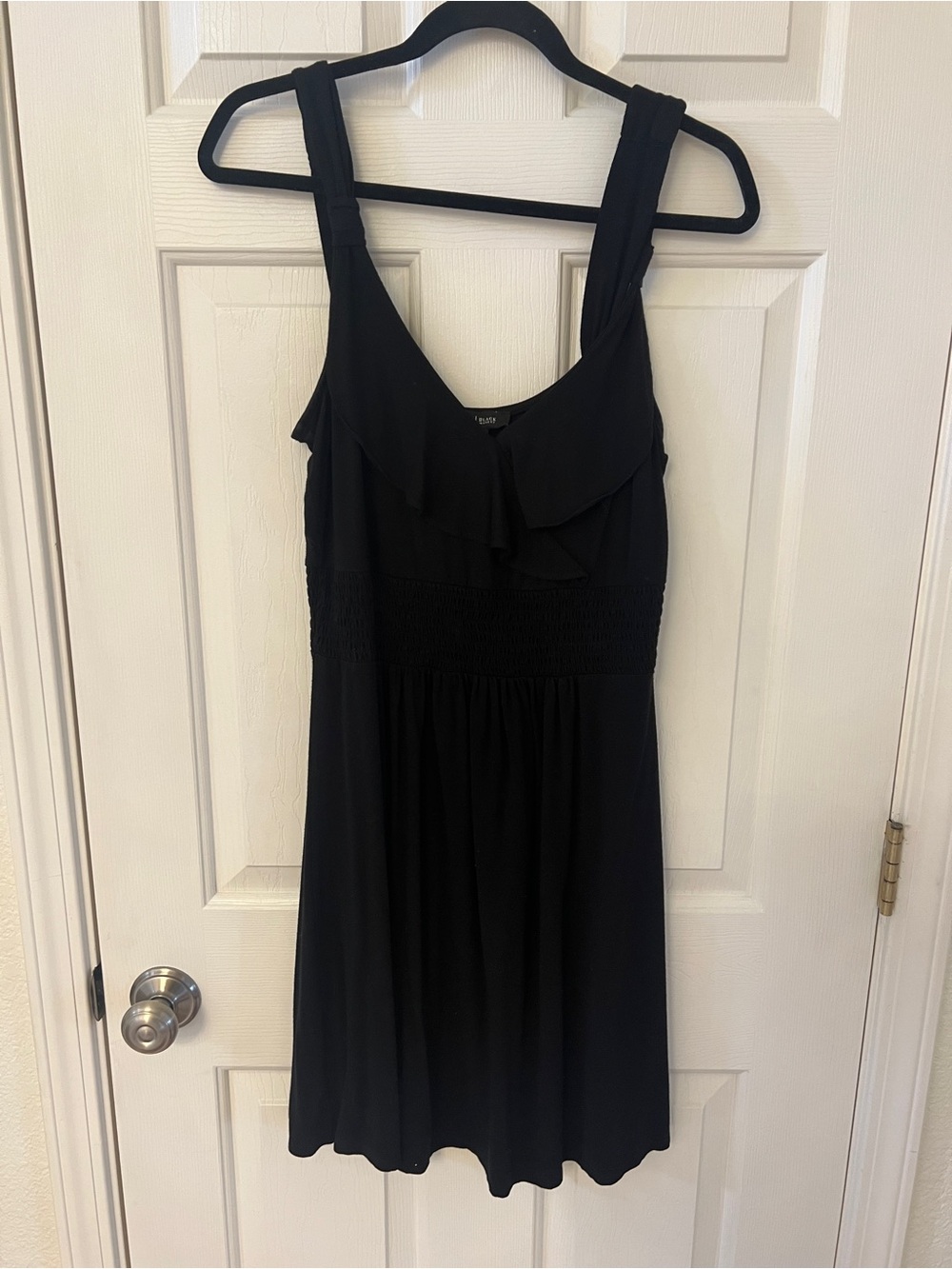 White House Black Market Black Sleeveless Ruffle Sundress